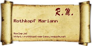 Rothkopf Mariann névjegykártya